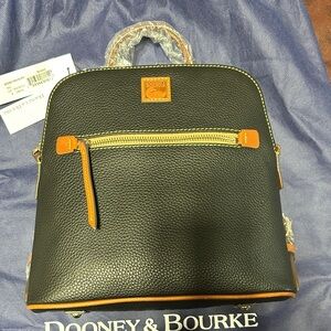 Dooney & Bourke Black and Brown Leather Backpack